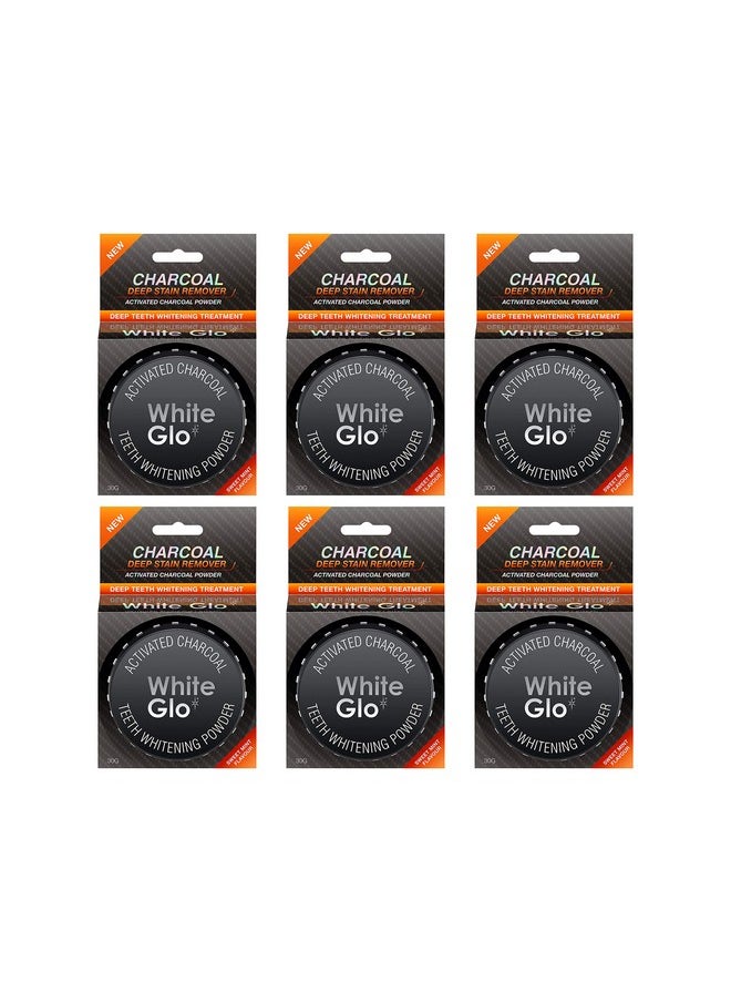 Activated Charcoal Teeth Whitening Powder, Highly Absobent To Clean Deep Stains And Discolouration, Fresh Mint Flavour (Pack Of 6)
