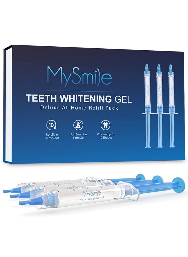 Teeth Whitening Gel Pen Refill Pack, 3 Non-Sensitive Teeth Whitening Pen, Deluxe Teeth Whitener Dental Grade Tooth Whitening Gel With Carbamide Peroxide For Home, 10 Min Fast Result