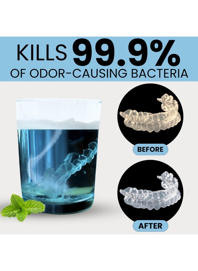 Denture / Retainer Cleaning Kit - Clean Any Removable Dental Device With A Powerful Sonic Bath - Cleaner For Night & Mouth Guards, Aligners & More - Powerful Cleaning System