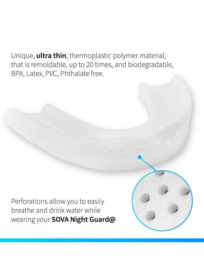 3D Night Guard - 1.6Mm Thin - Custom-Molded Fit - Protects Against Nighttime Teeth Grinding & Clenching - Odor & Taste Free - Remoldable Up To 20 Times - Non-Toxic