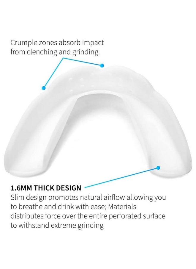 3D Night Guard - 1.6Mm Thin - Custom-Molded Fit - Protects Against Nighttime Teeth Grinding & Clenching - Odor & Taste Free - Remoldable Up To 20 Times - Non-Toxic