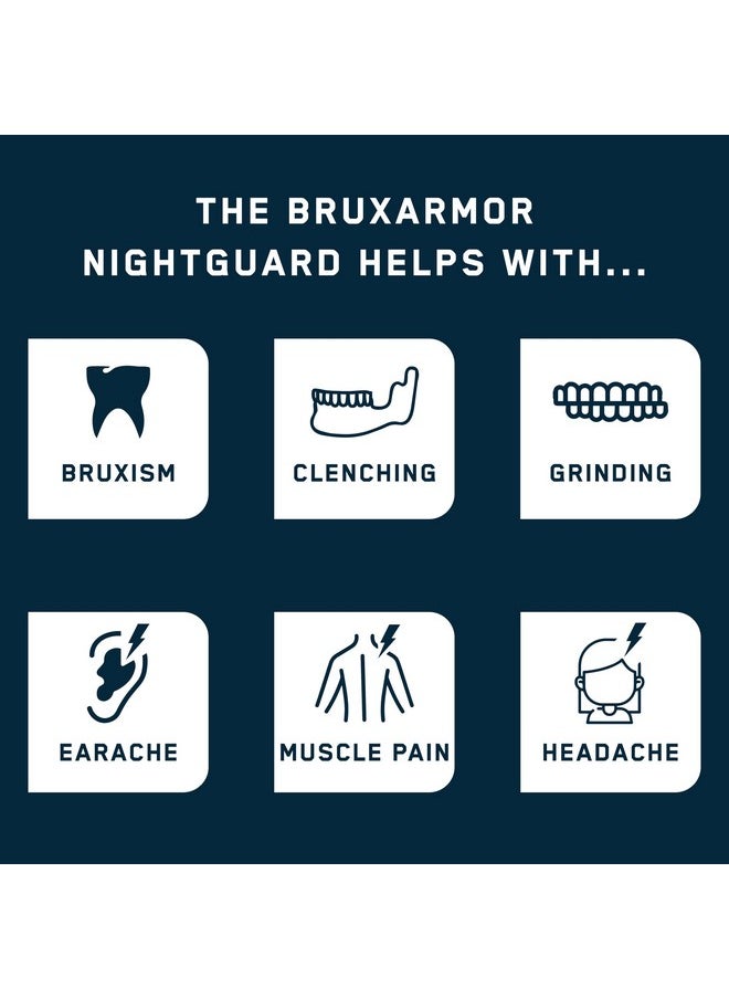 Bruxarmor Nightguard - Bruxism Mouth Guard For Bruxism Relief And Grinding Relief, Professional Custom Fit Brux Night Guard, 2 Pack (Navy)