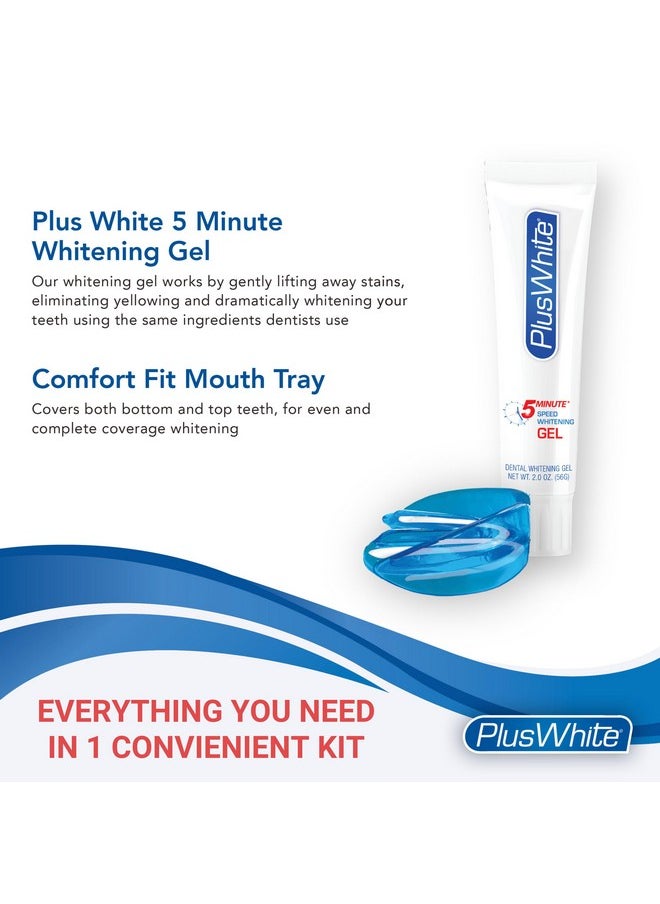 Whitening Kit - 5 Minute Speed Whitening Gel & Comfort Fit Mouth Tray - Professional Teeth Whitening Kit W/Dentist Approved Ingredient For Tooth Whitening (2 Oz)
