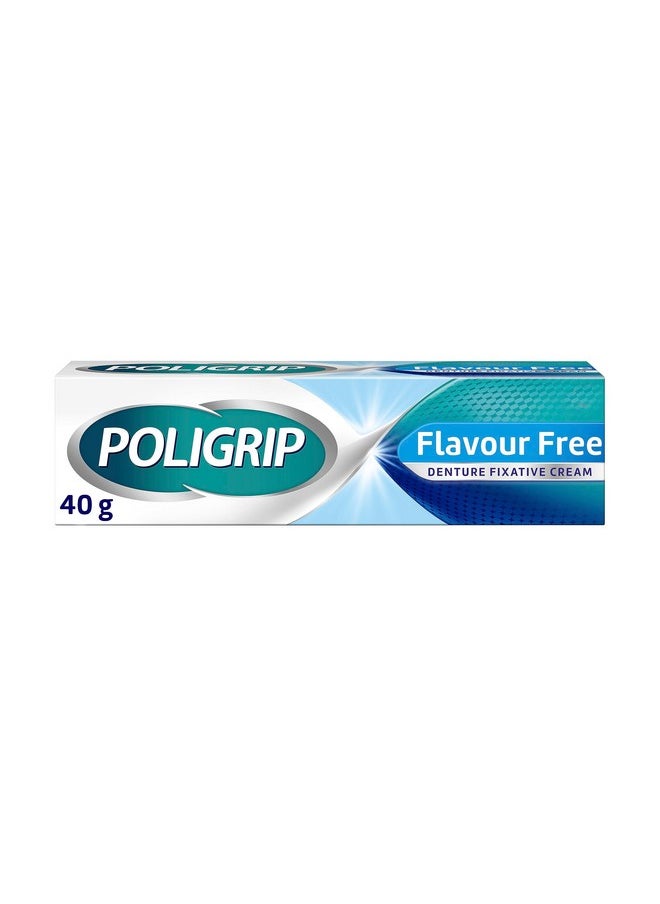Denture Adhesive Fixative Cream, Adhesive Flavour Free For Strong All-Day Hold Of Dentures, 40G