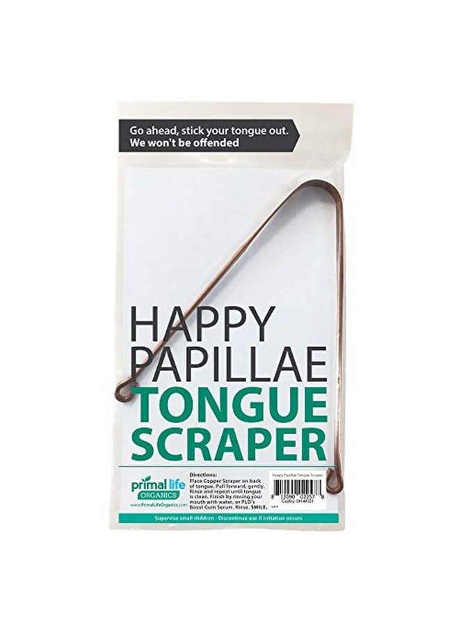 , Happy Papillae Tongue Scraper, Self-Cleaning Copper, Supports Oral Health (Single)