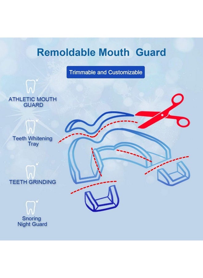 Kids Mouth Guard For Grinding Teeth, Teeth Grinding Mouth Guard For Sleep, Kids Moldable Custom Night Bite Guards, Clenching, Bruxism, Sport Athletic, Whitening Tray (4 Pack)