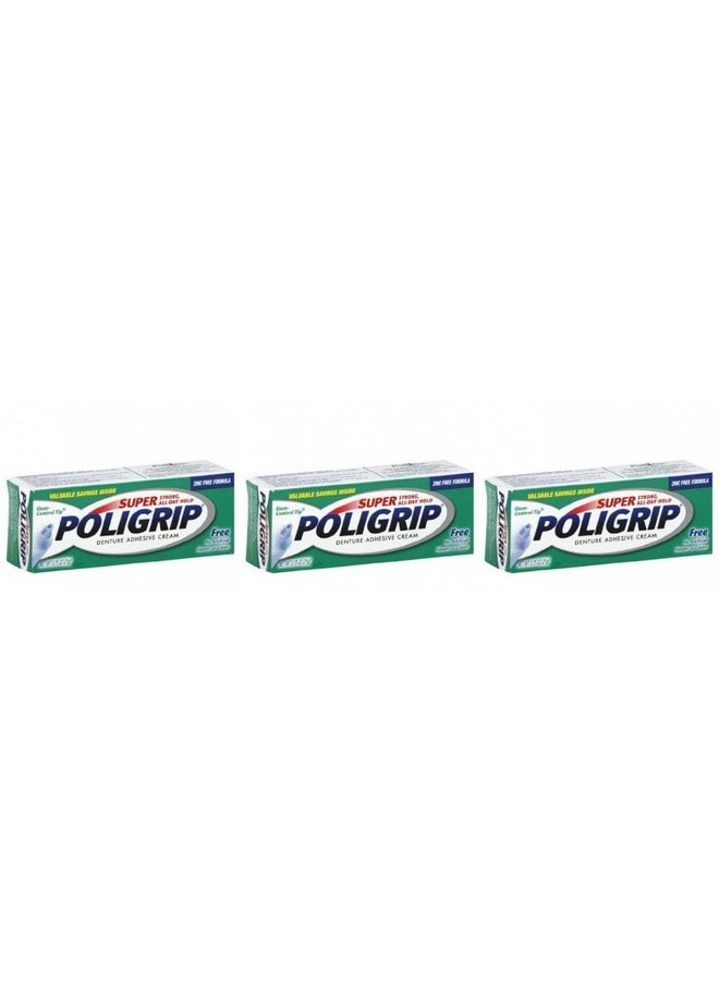 Ligrip Denture Adhesive Cream 0.75 Oz Travel Size (Pack Of 3)