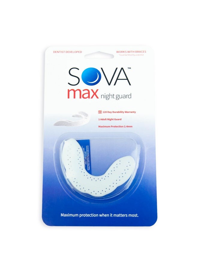 Max Night Guard - 2.4Mm Thin - Custom-Molded Fit - Protects Against Nighttime Teeth Grinding & Clenching - Odor & Taste Free - Remoldable Up To 20 Times - Non Toxic