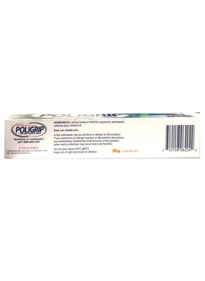 Super Poligrip Denture Adhesive Cream: 2 Packs Of 2.4 Oz