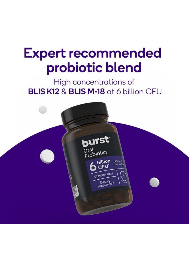 Dental Probiotics For Healthy Oral Cavity, Bad Breath, Immune System & Sinus Support, Promotes Upper Respiratory Health & Beneficial Bacteria, Blis K12 & M18-45 Count [Packaging May Vary]