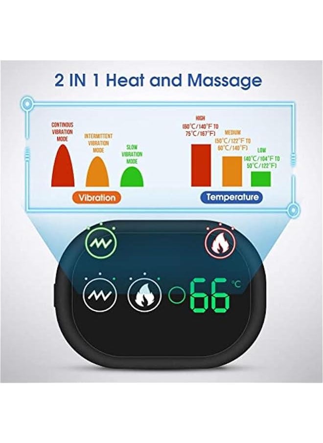 Massager Heating Shoulder Wrap Heated Pad with 3 Vibration Temperature Settings Adjustable Brace with LED Display (A)