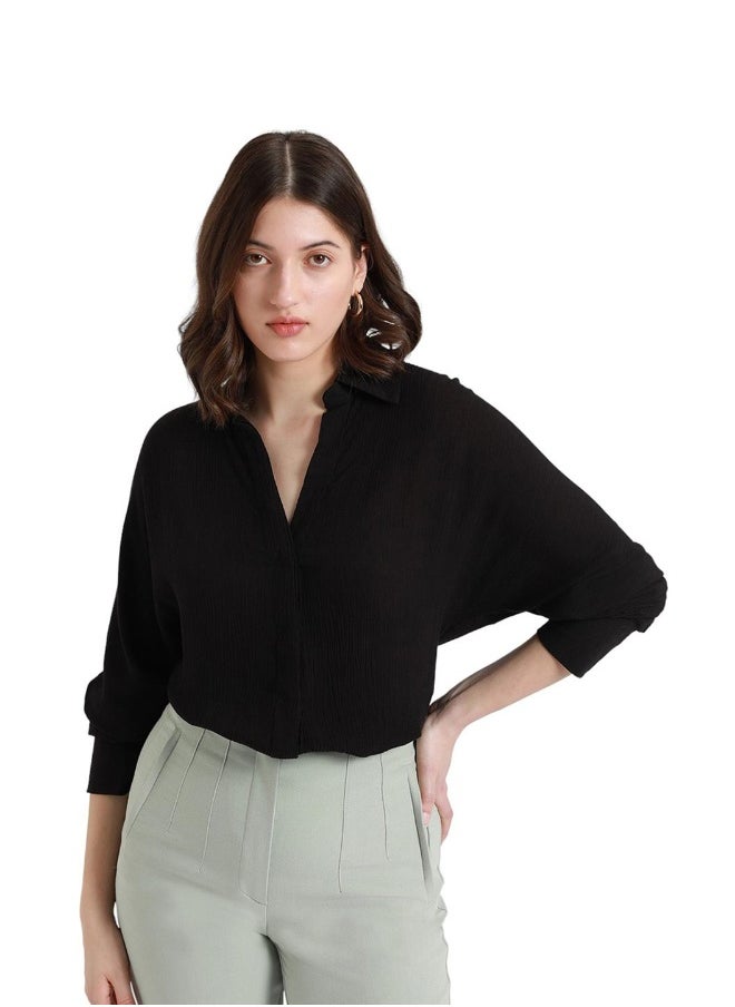 Black Relaxed fit Shirt for Women