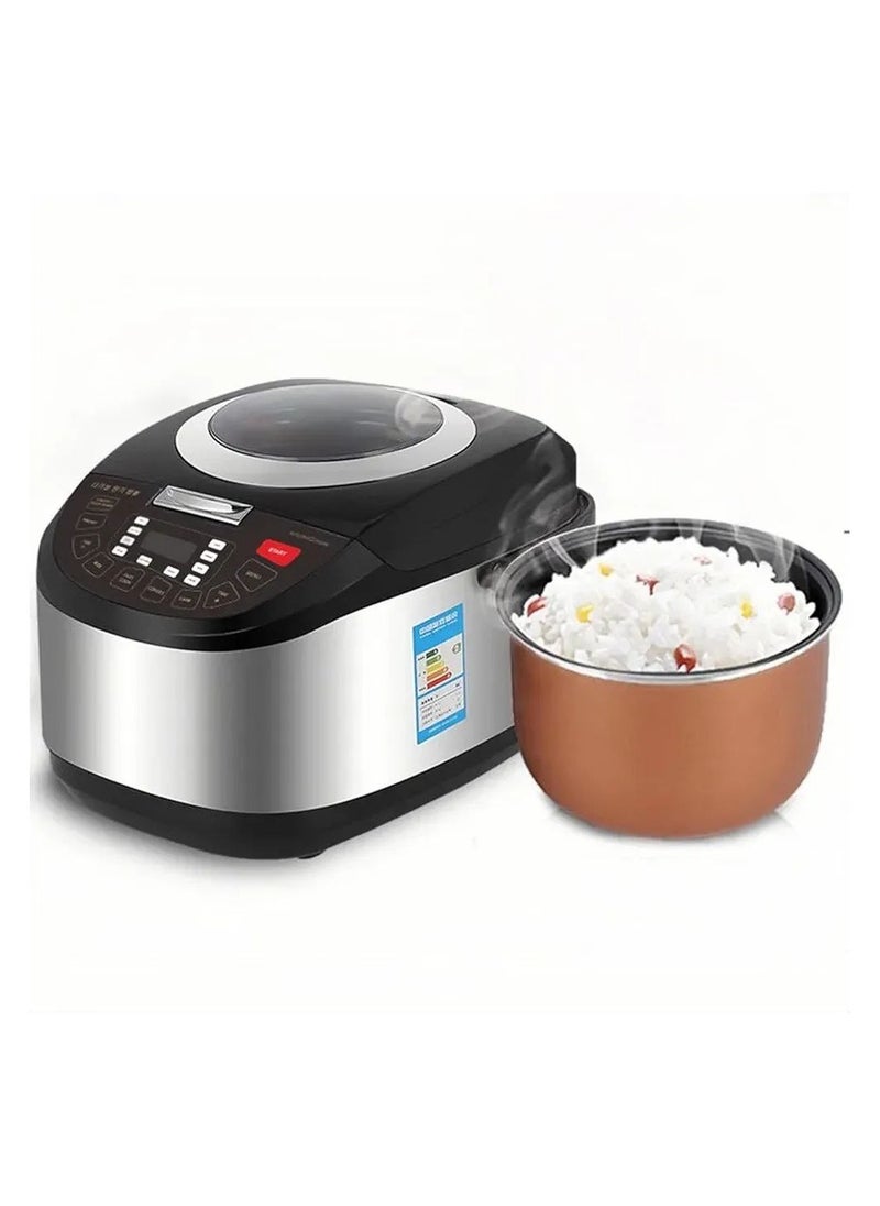 5L Large Capacity Visual Window Multi-Functional Digital Electric Rice Cooker With 8 Cooking Methods 24 Hour Delay Timer & Auto Keep Warm Function.