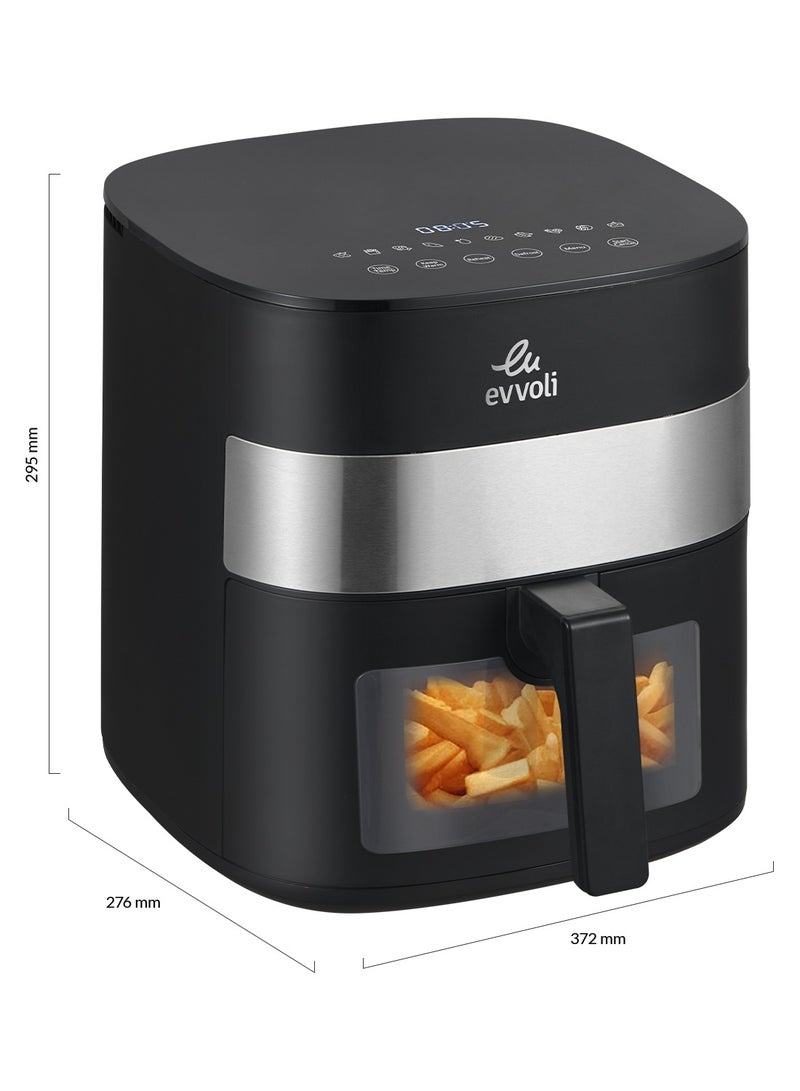 6L Air Fryer With 10 Preset Programs,1500W, Transparent Window 6 L 16000 W EVKA-AF6010T Black