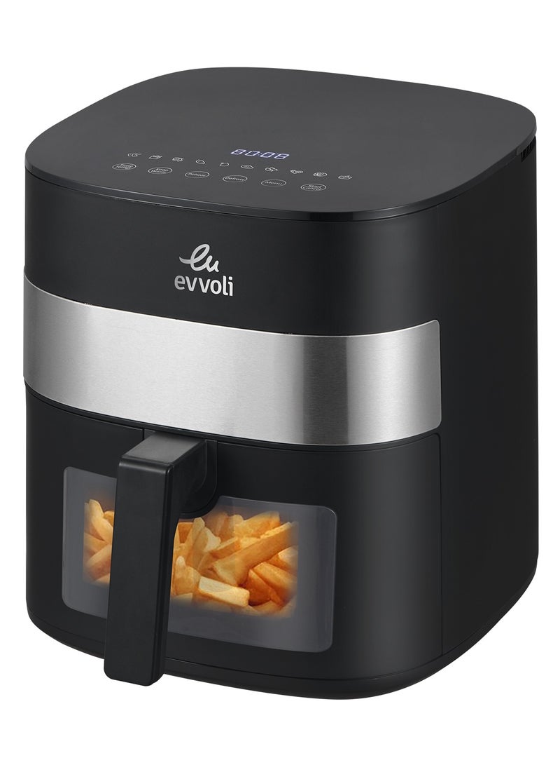 6L Air Fryer With 10 Preset Programs,1500W, Transparent Window 6 L 16000 W EVKA-AF6010T Black