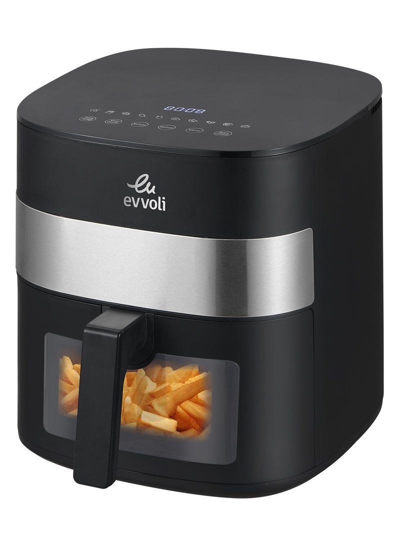 6L Air Fryer With 10 Preset Programs,1500W, Transparent Window 6 L 16000 W EVKA-AF6010T Black