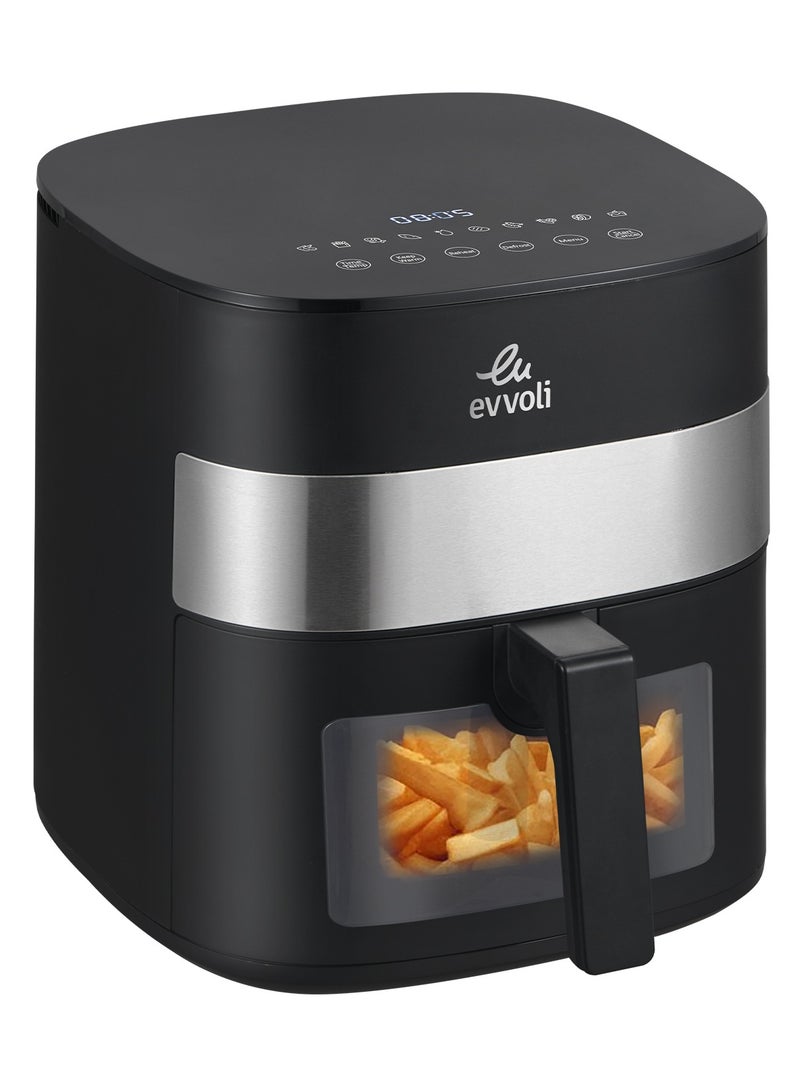 6L Air Fryer With 10 Preset Programs,1500W, Transparent Window 6 L 16000 W EVKA-AF6010T Black