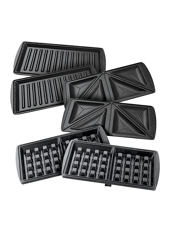 Renewed - Sandwich Maker + Grill Maker + Waffle Maker Non-Stick 2 Slot (Damaged Box) 750 W TS2090-B5 Black