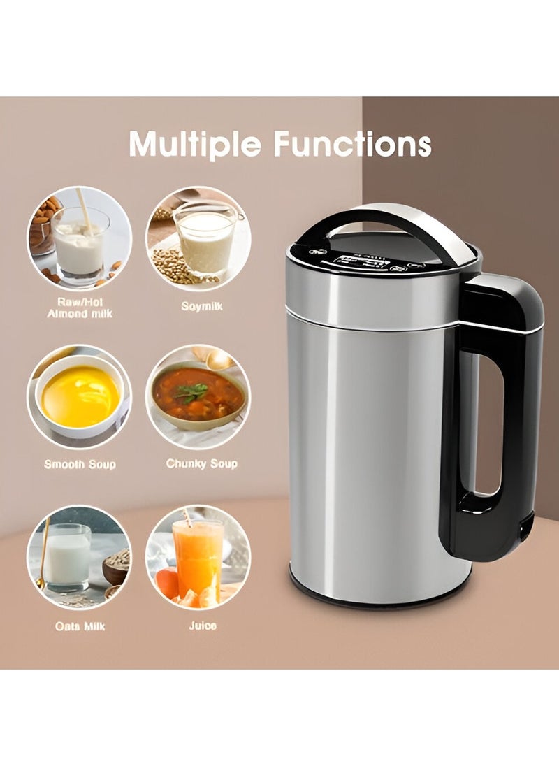 Nut Milk Machine with Built in Strainer, Your Sustainable Vegan Kitchen Companion, Stainless Steel Plant Milk Maker for Lactose Free Milk, Almond Milk, Soy Milk, Oat Milk, Cashew Milk, Coconut Milk & More. 5 to 6 Cups Capacity 220 V