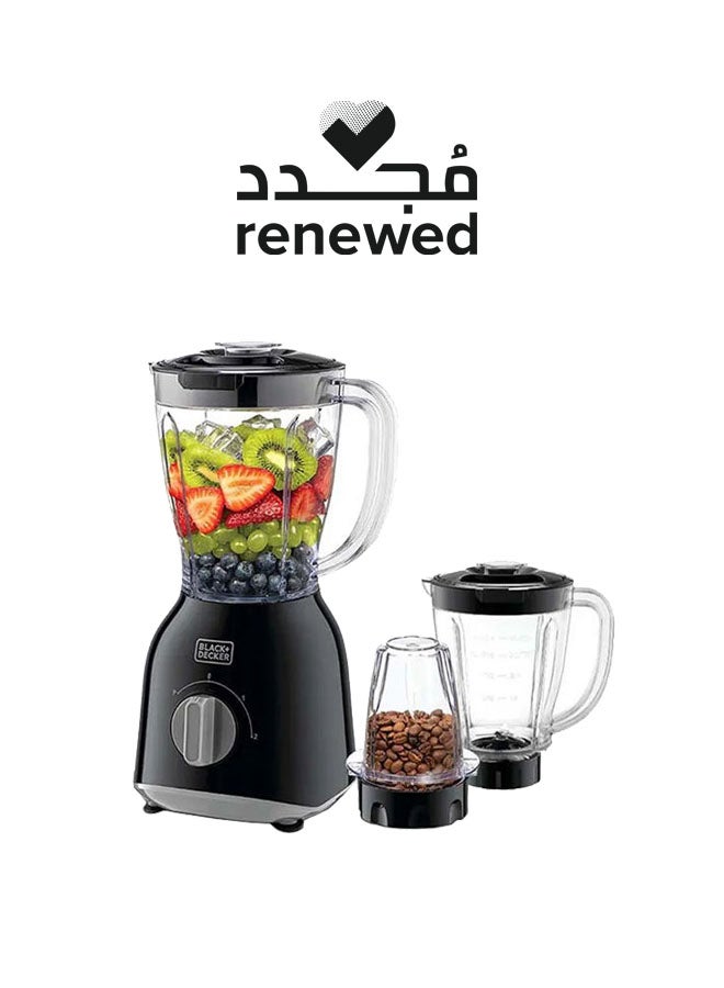 Renewed - Blender With 2 X Blender Jars & Grinder Mill (Damaged Box) 1 L 400 W BX365PR-B5 Black