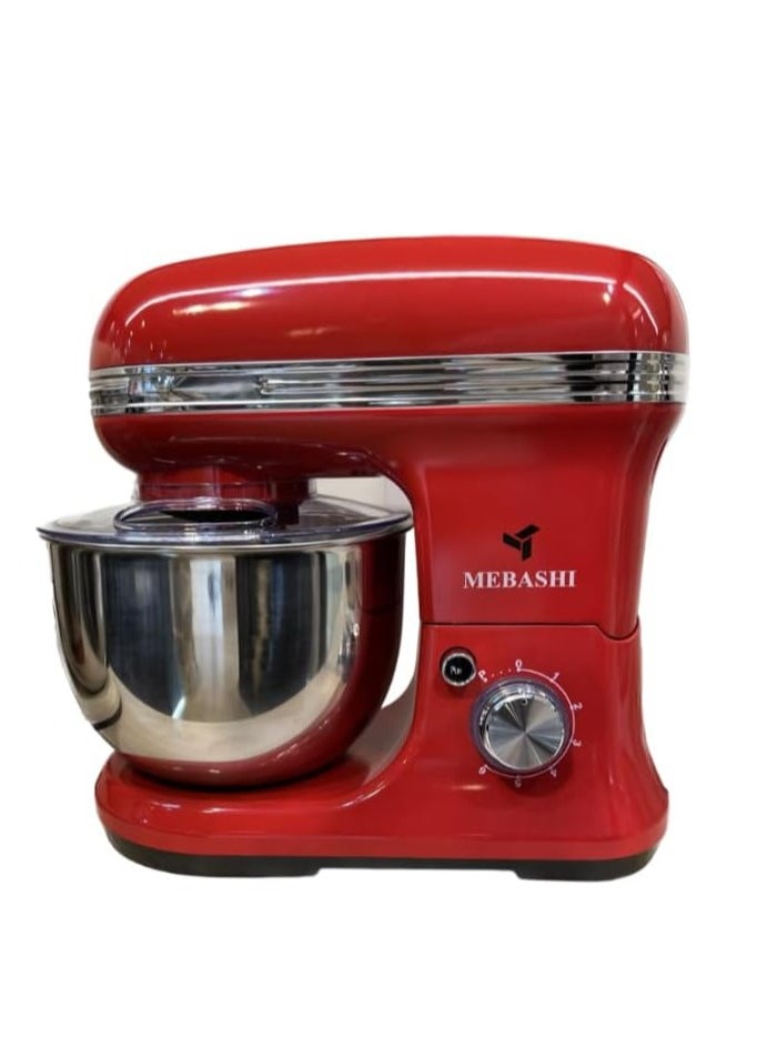 Roll over image to zoom in MEBASHI 5L Stand Bowl Mixer, 1200W, 8 Speed Levels, Stainless Steel Bowl- ME-SBM1111 (Red)