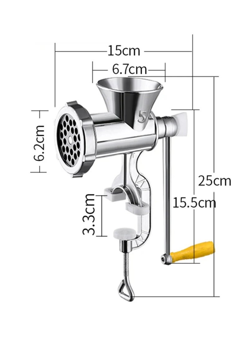 Manual Meat Grinder Hand Crank Aluminium Alloy Multifunction Grinding Machine Sausage Making Machine for Sausage Beef Chicken