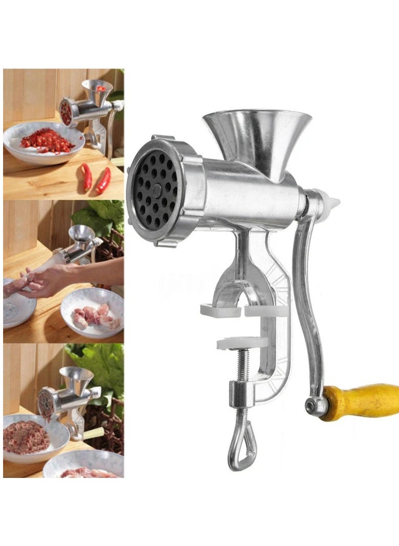 Manual Meat Grinder Hand Crank Aluminium Alloy Multifunction Grinding Machine Sausage Making Machine for Sausage Beef Chicken