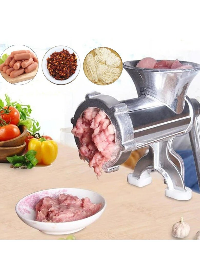 Manual Meat Grinder Hand Crank Aluminium Alloy Multifunction Grinding Machine Sausage Making Machine for Sausage Beef Chicken