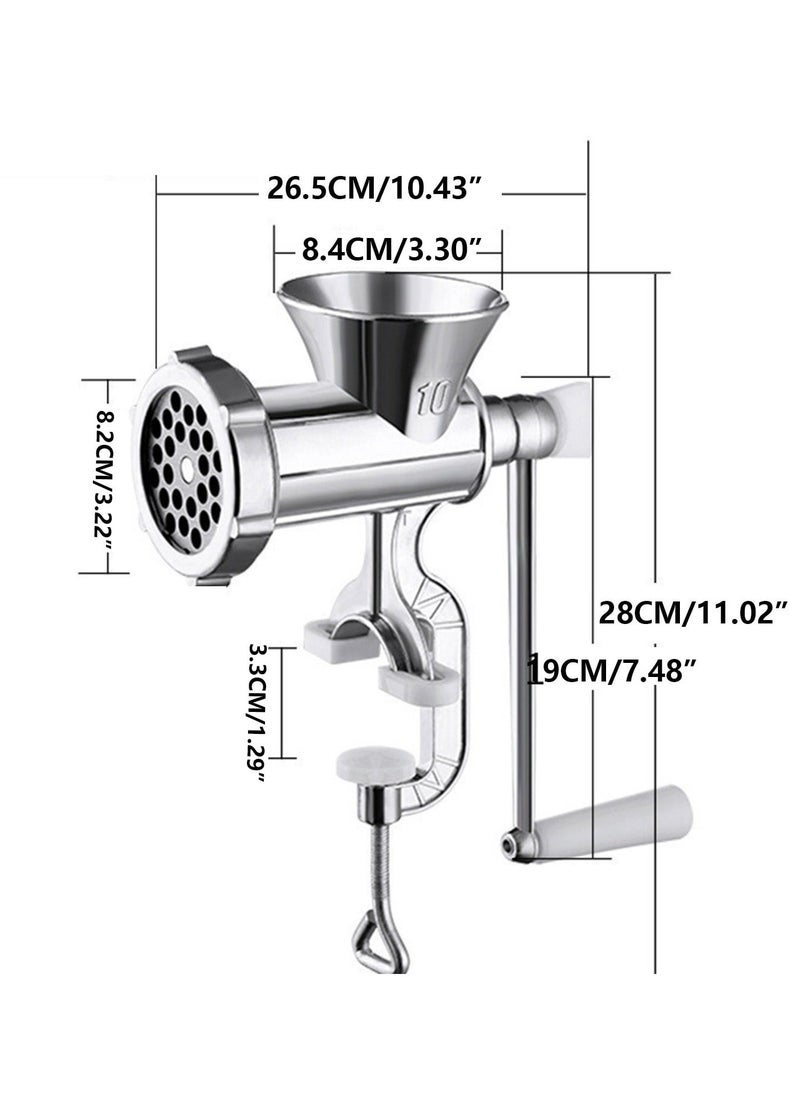 Manual Meat Grinder Hand Crank Aluminium Alloy Multifunction Grinding Machine Sausage Making Machine for Sausage Beef Chicken