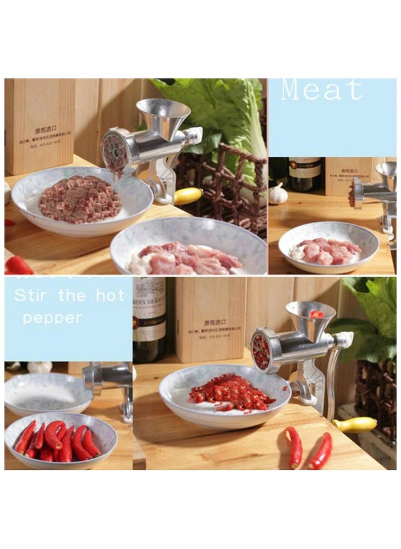 Manual Meat Grinder Hand Crank Aluminium Alloy Multifunction Grinding Machine Sausage Making Machine for Sausage Beef Chicken