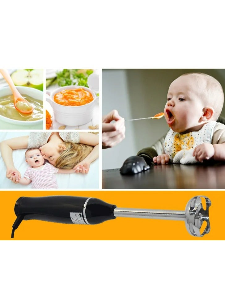 4-in-1 Hand Blender, Electric immersion blender with whisk, chopper bowl and cup for baby food, smoothies, shakes, shakes, sauces