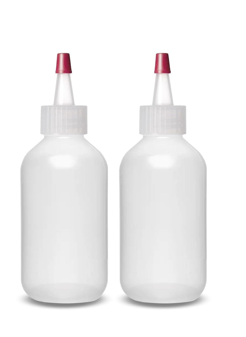 ljdeals 4 oz Plastic Bottles with Yorker Caps, Squeeze Bottles for condiments, glues, paints, craft, sauce and more…Pack of 2, BPA Free, Made in USA