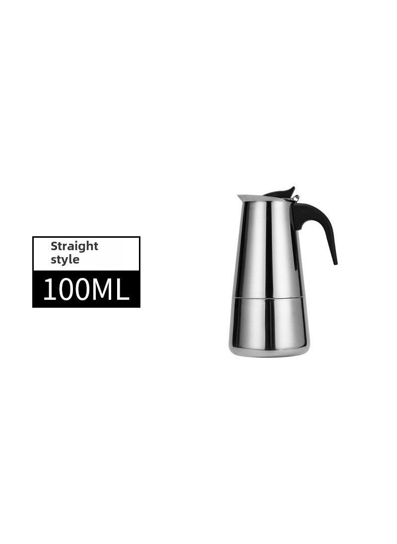 Portable Stainless Steel Moka PotStraight 2 cups 100ML Straight 2 cups 100ML