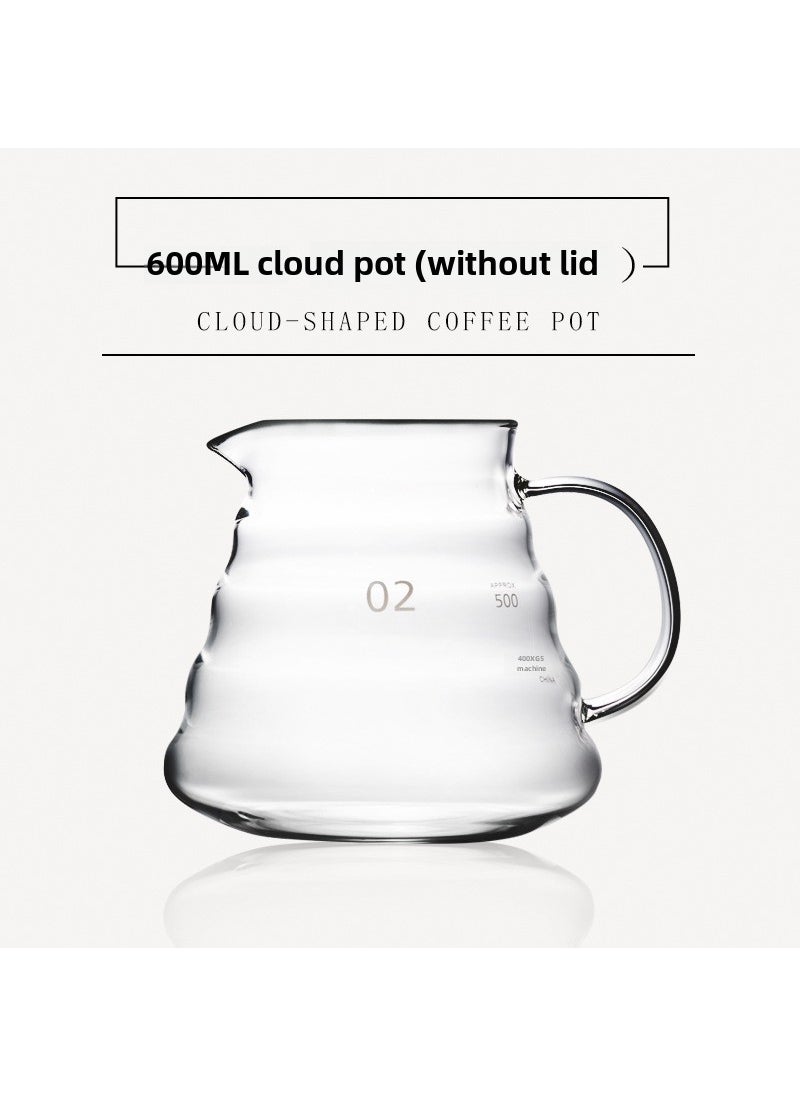 Thickened Glass Pour-Over Coffee Pot with ScaleNo. 02 600ml clouds without cover No. 02 600ml clouds without cover