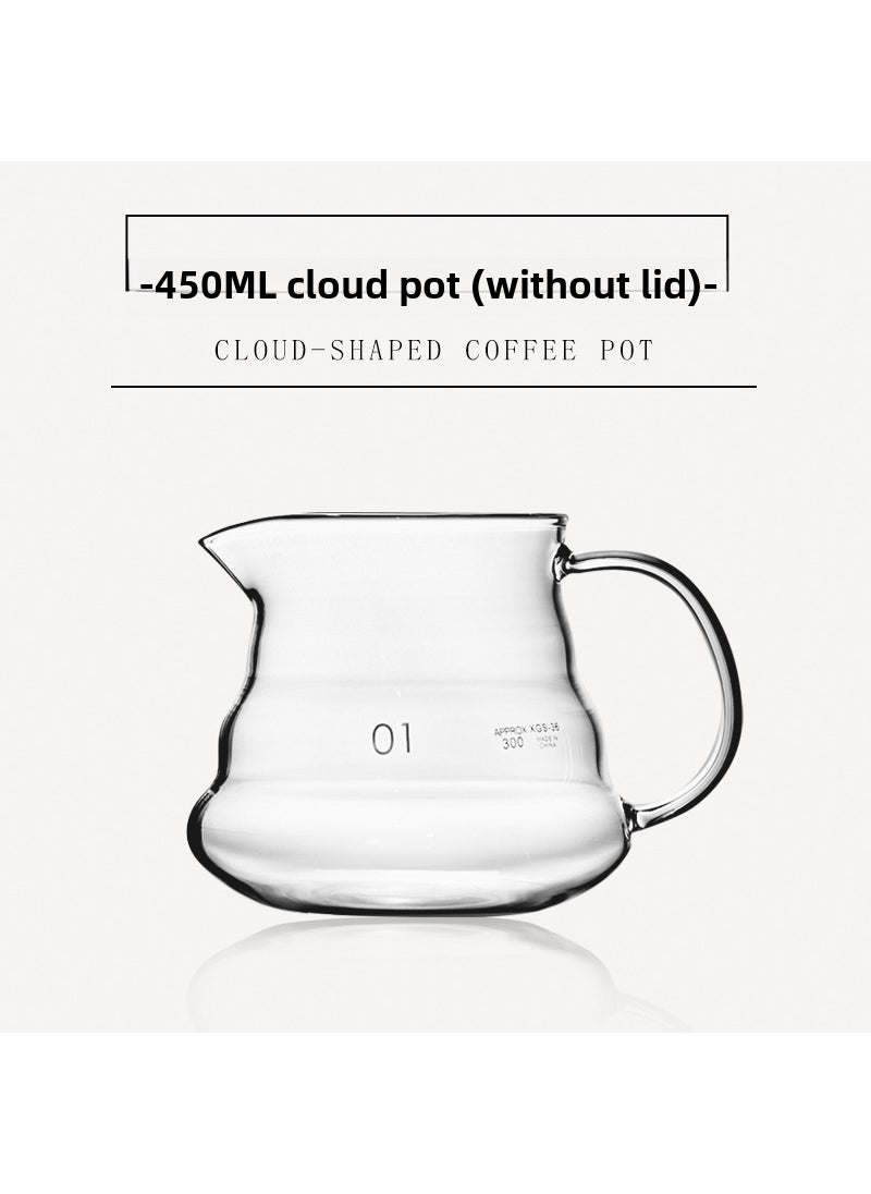 Thickened Glass Pour-Over Coffee Pot with ScaleNo. 01 450ml clouds without cover No. 01 450ml clouds without cover