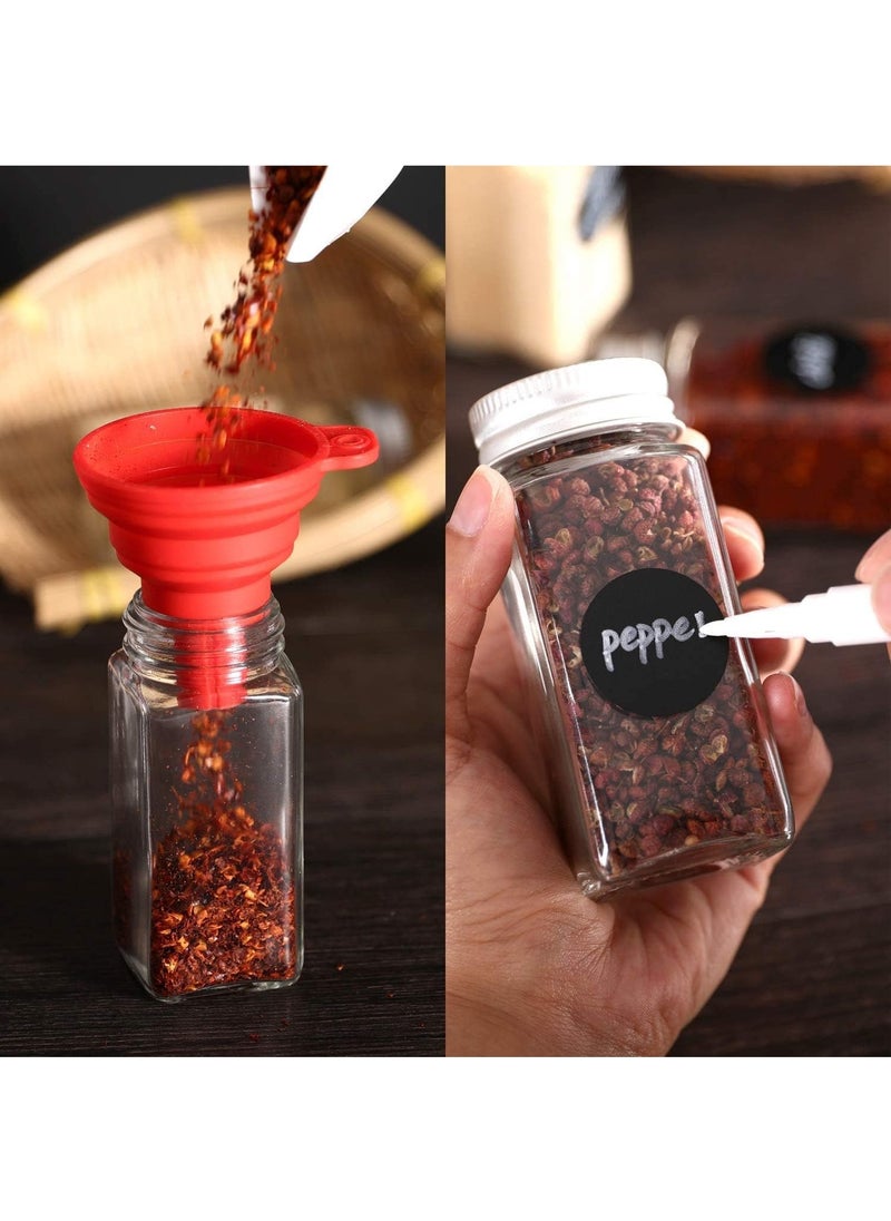 24 Piece  Transparent Glass Seasoning Bottles, Classified And Stored For Various Spices, Simple And Clear