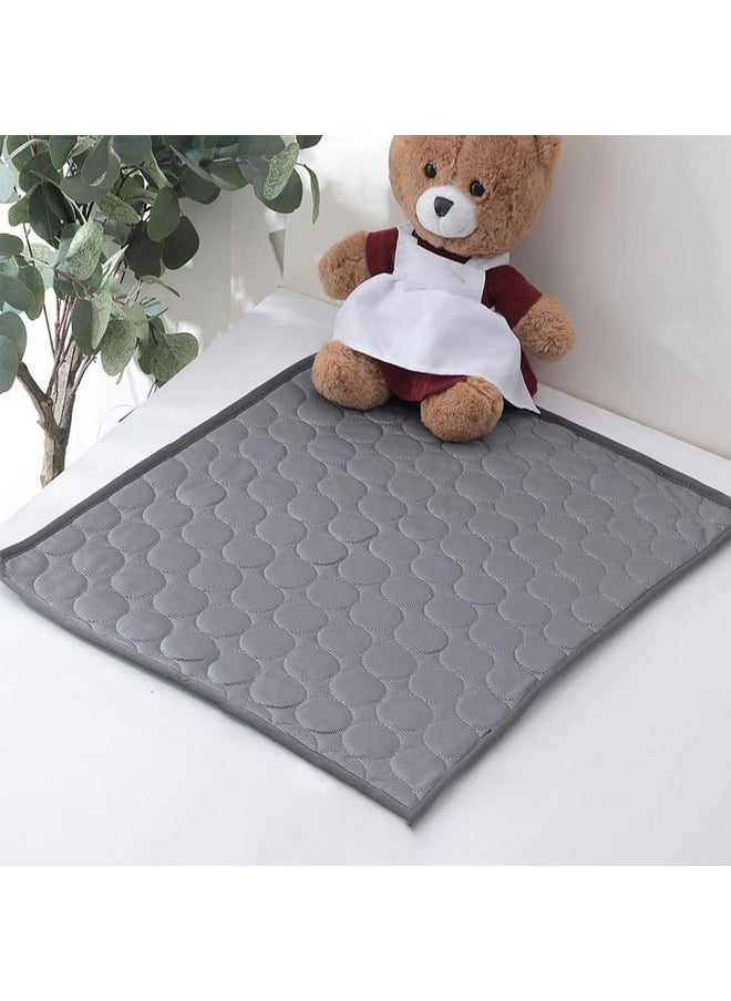 Rectangular Dog & Cat Bed|Premium Cool Ice Silk With Polyester With Bottom Mesh|Multi-Utility Self-Cooling Pad For Dog & Cat|Light-Weight & Durable Dog Bed|Zqcj001Dg-L|Dark Grey