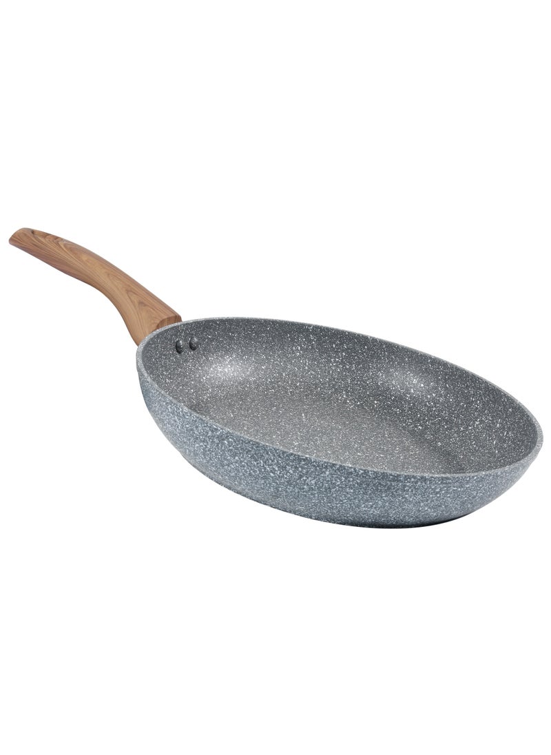 HOMEWAY 32CM Marble Frypan - Forged Nonstick Skillet, Durable Cookware for Frying & Searing