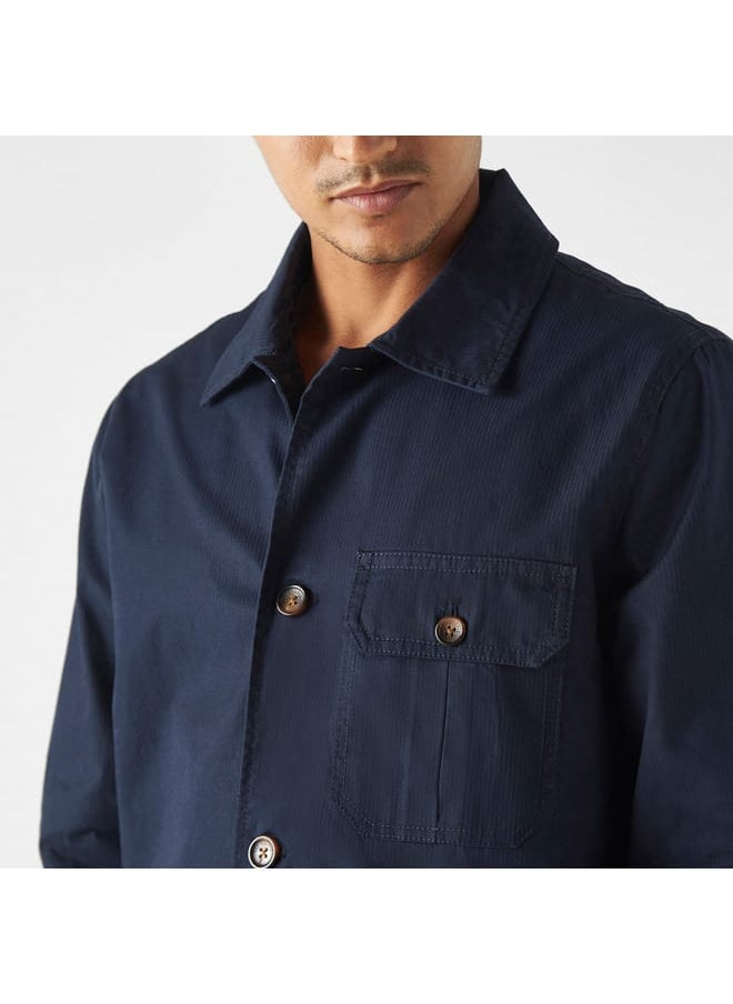 Lee Cooper Ribbed Shacket with Long Sleeves and Pockets