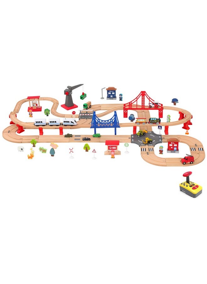 Motorized Train For Wooden Track Remote Control Train With Magnetic Connection Battery Operated Locomotive Train For Toddlers Compatible With Thomas Brio Chuggington