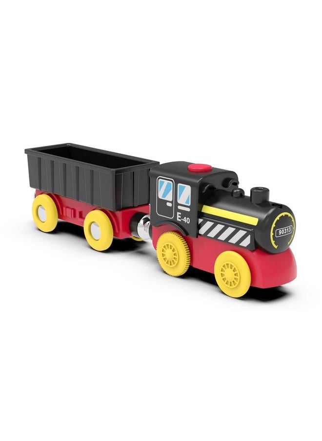 Battery Operated Locomotive Train, Magnetic Train Toy For Wooden Tracks, Motorized Train Compatible With Thomas, Brio, Chuggington, Melissa & Doug