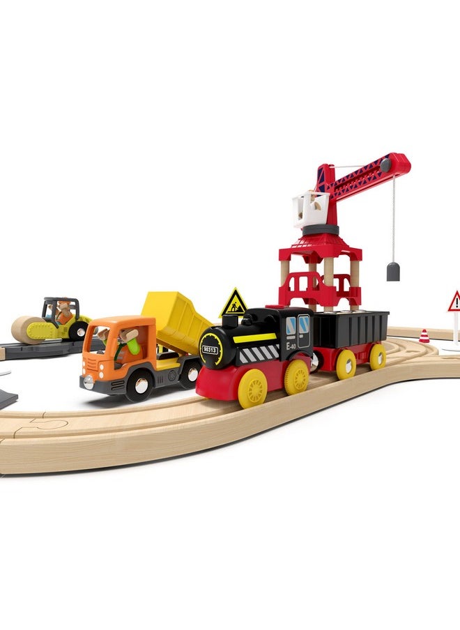 Battery Operated Locomotive Train, Magnetic Train Toy For Wooden Tracks, Motorized Train Compatible With Thomas, Brio, Chuggington, Melissa & Doug