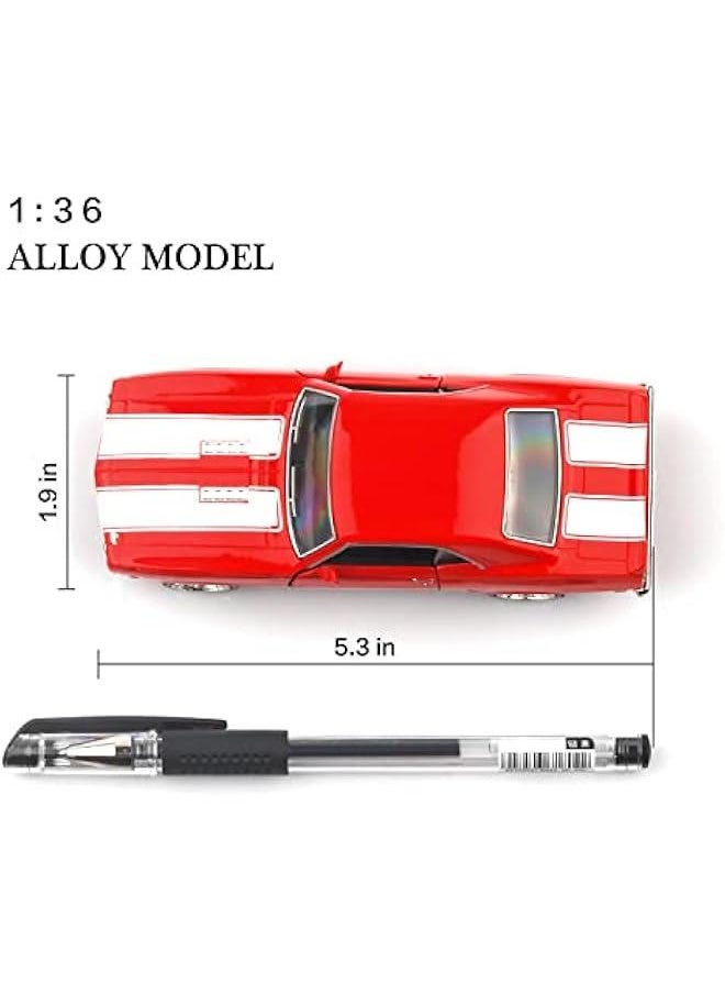 1/36 Scale Diecast Cars,1969 Camaro SS Cars Models,Pull Back Vehicles Toy Cars,Cars Gifts for Boys Girls (Red)