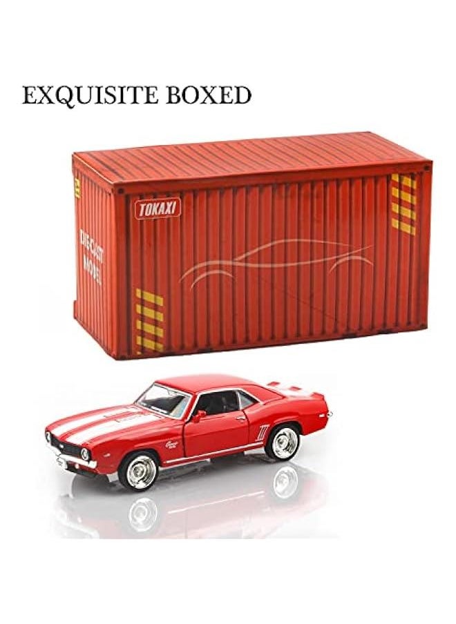 1/36 Scale Diecast Cars,1969 Camaro SS Cars Models,Pull Back Vehicles Toy Cars,Cars Gifts for Boys Girls (Red)