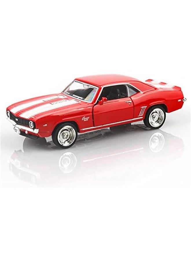 1/36 Scale Diecast Cars,1969 Camaro SS Cars Models,Pull Back Vehicles Toy Cars,Cars Gifts for Boys Girls (Red)