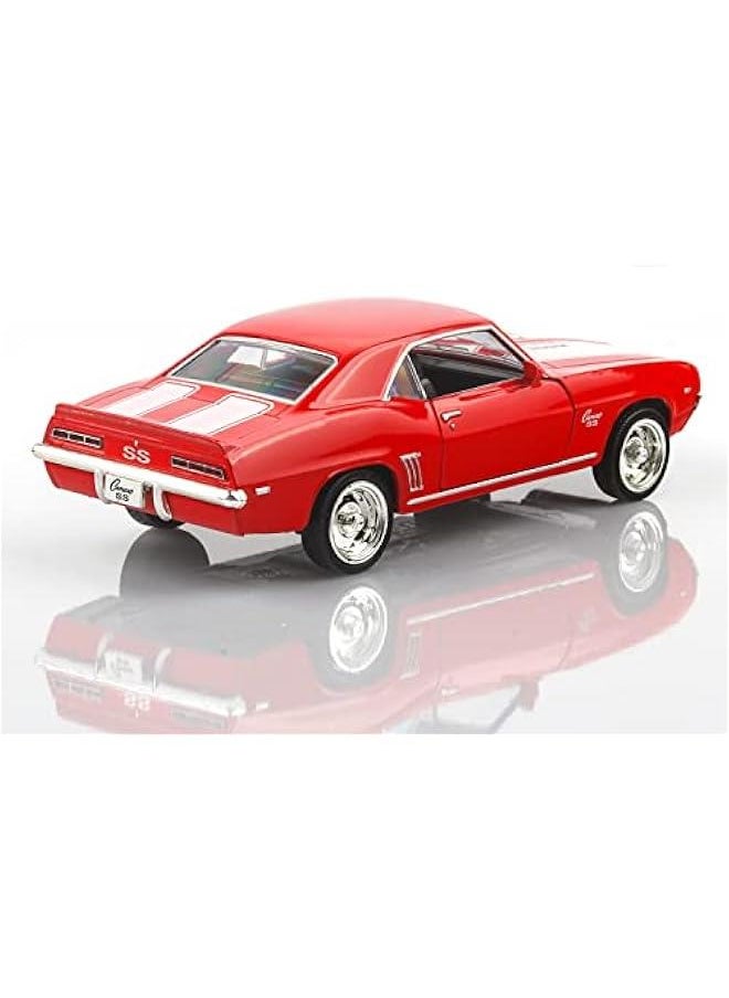 1/36 Scale Diecast Cars,1969 Camaro SS Cars Models,Pull Back Vehicles Toy Cars,Cars Gifts for Boys Girls (Red)