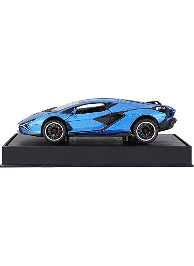 Toy Cars Lambo Sian FKP3 Metal Model Car with Light and Sound Pull Back Toy Car for Boys Age 3 + Year Old (Blue)