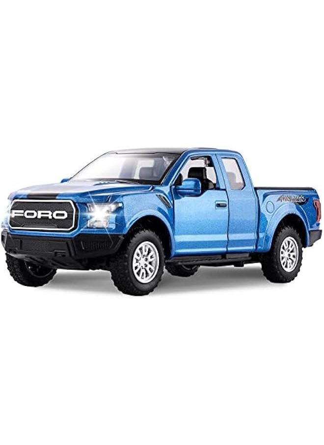 F150 Pickup Truck Toys for Boys Age 3-8 Raptor Toy Trucks for Boy Ages 4-7 Diecast Metal Model Truck with Light and Sound Pull Back Toy Cars Gifts for 3+ Year Old Kids(Blue)