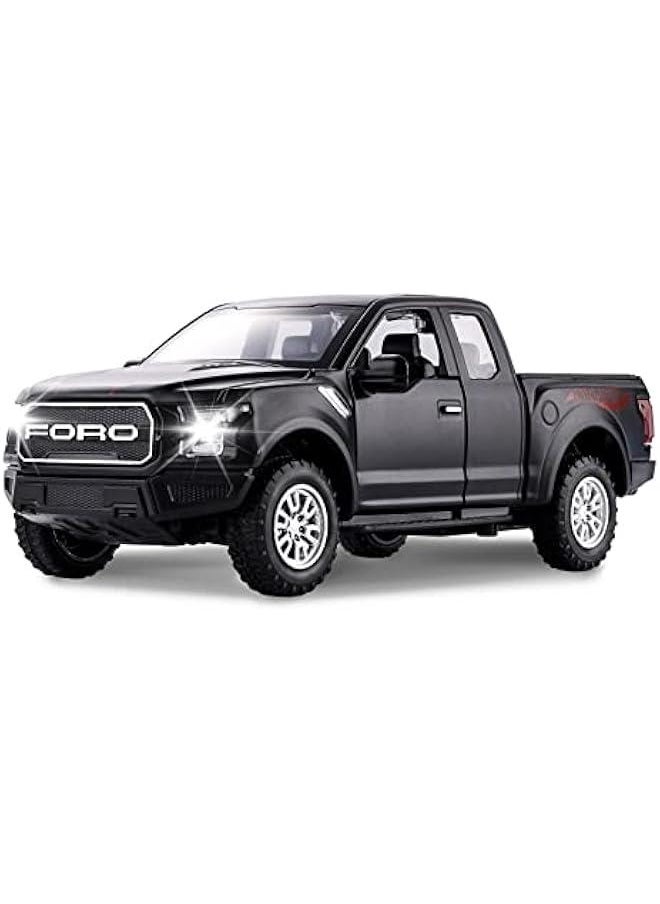 F150 Pickup Truck Toys for Boys Age 3-8 Raptor Toy Trucks for Boy Ages 4-7 Diecast Metal Model Truck with Light and Sound Pull Back Toy Cars Gifts for 3+ Year Old Kids (Black)