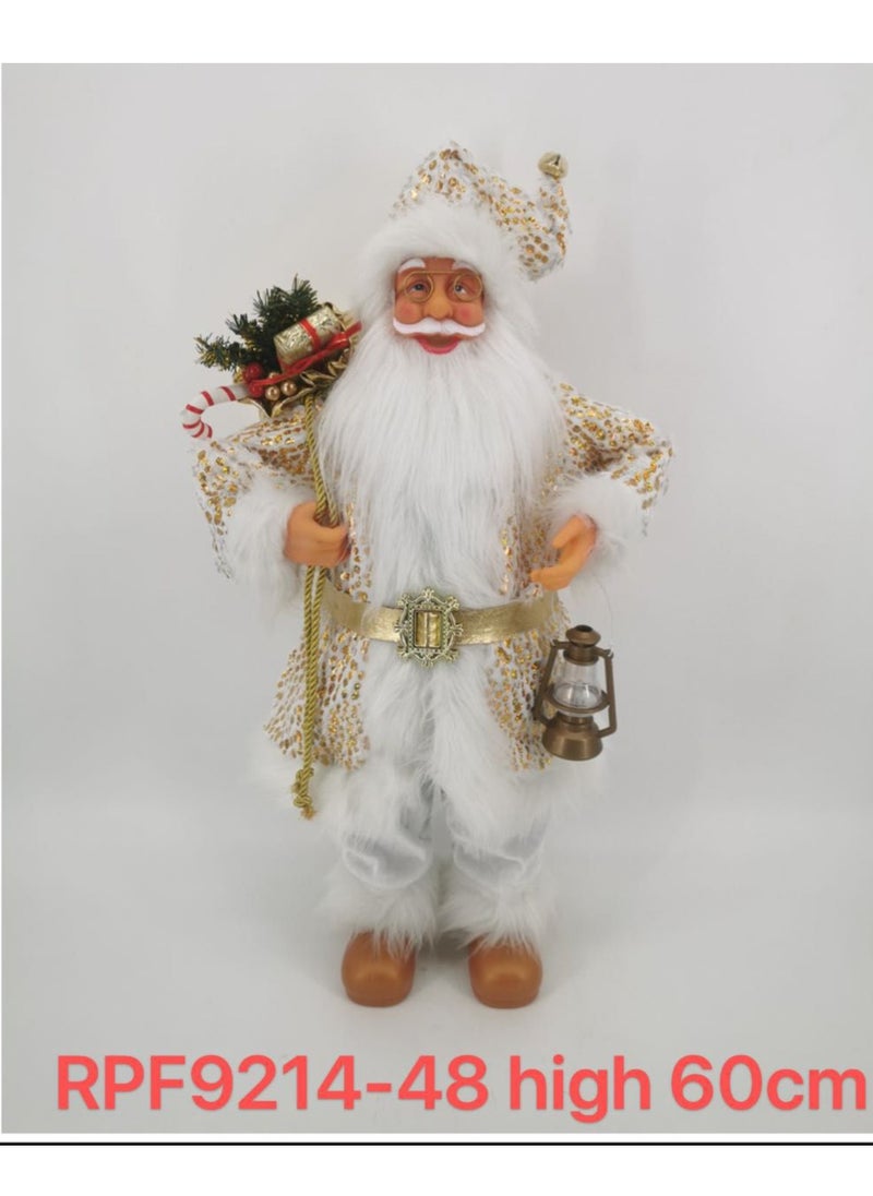 Christmas Santa Figurine Decorations Standing Christmas Santa Claus Doll Santa Knitted Doll Xmas Ornament Cute And Durable Gift for Holiday Party Home Decorations